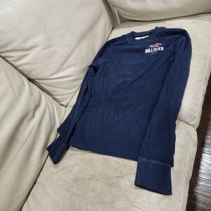 Y2K Hollister Long Sleeve Navy Blue Tee Size M